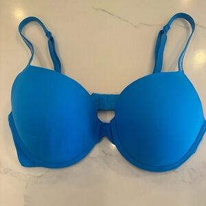 Victoria Secret Pink push up bra sz 34D Blue with Bling on straps
